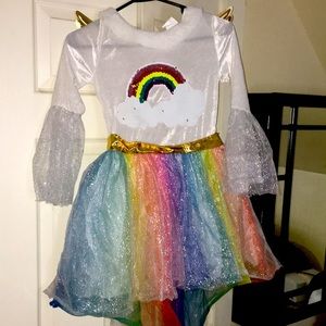 Target Girls Unicorn Rainbow dress Costume Medium